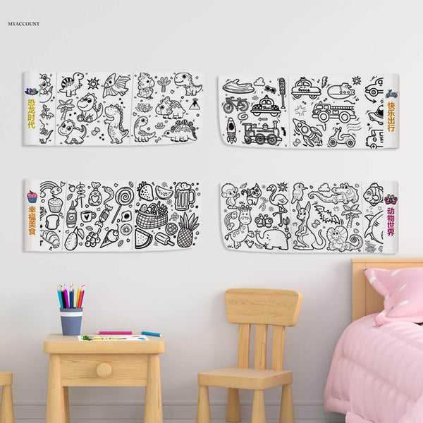 Colouring Drawing Roll Stickers - 60 Inches